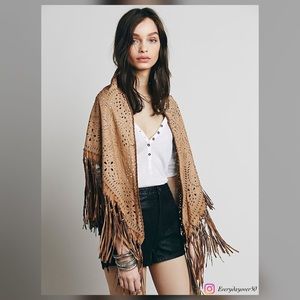 Free People laser cut leather fringe Shaw
